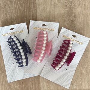 Madison Tyler Glitter Pearl Claw Clip Set NEW 🏷️